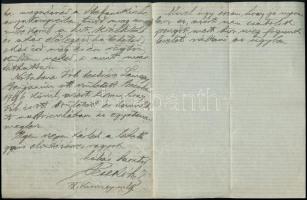 ca 1927 Alsópetőfalvi Pettkó Béla (1862-1942) történész, levéltáros autográf levele a Wenckheim csal...