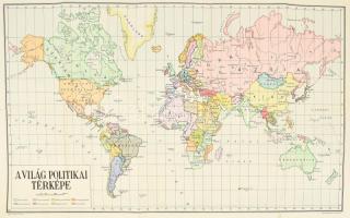 cca 1950-1960 A világ politikai térképe, kiadja: Szikra Könyvkiadó Vállalat, Bp., Offset-ny., kisebb...