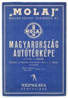 1947 MOLAJ Magyar Szovjet olajművek RT. Autóstérkép. Több részből, Népszava Könyvkiadó, 1: 500.000