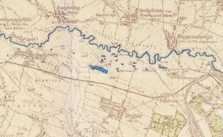 1940 Balassagyarmat és Ipolyság környékének katonai térképe, ragasztott, szakadással, 1:75 000, 49,5...