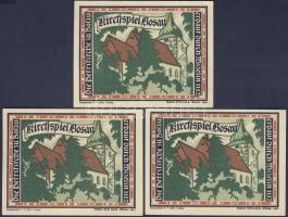 Német Birodalom/Weimari Köztársaság/Bosau 1921. 25Pf+50Pf+1M 3klf db, teljes sor T:I