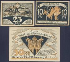 Német Birodalom/Weimari Köztársaság/Boizenburg 1922. 10Pf+25Pf+50Pf 3klf db, teljes sor T:I