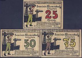 Német Birodalom/Weimari Köztársaság/Blumenthal 1921. 25Pf+50Pf+75Pf 3klf db, teljes sor T:I