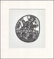 Helbing Ferenc (1870-1958): Zavaros kör, nyomat, papír, utólagos jelzéssel, paszpartuban, 18×16 cm