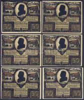 Német Birodalom/Weimari Köztársaság/Arterb 1921. 50Pf(6x) 6klf db, teljes sor T:I