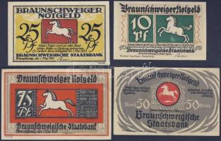 Német Birodalom/Weimari Köztársaság/Braunschweig 1923. 10Pf+25Pf+50Pf+75Pf 4klf db, teljes sor T:I-,...
