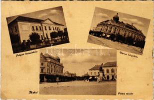 1944 Makó, Polgári leányiskola, Városi bérpalota, Fő tér (fl)