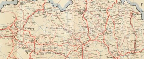 cca 1930 Slovensko I-II. Autová mapa / Szlovákia (Felvidék) autótérkép, nyugati és keleti rész (2 db...