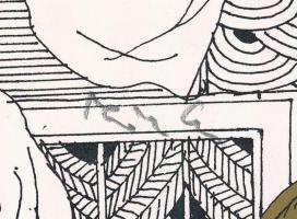 Szász Endre (1926-2003): Kendővel, szitanyomat, papír, paszpartuban, utólagos jelzéssel, 28×18 cm