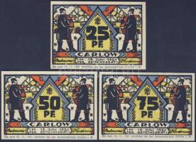 Német Birodalom/Weimari Köztársaság/Carlow 1921. 25Pf+50Pf+75Pf 3klf db, teljes sor T:I