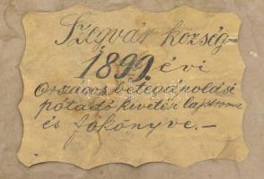 1899 Szegvár község országos betegápolási pótadó kivetési lajstroma és főkönyve, sérült kötésben