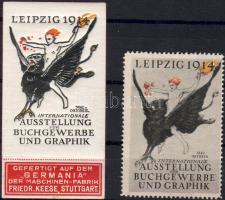 1914 Lipcsei könyvvásár 2 klf levélzáró