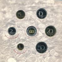 2008. 1Ft-100Ft (7xklf) "Búcsú az egy- és kétforintostól" forgalmi sor szettben. Belső tok...