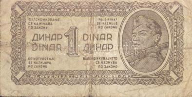 Jugoszlávia 1944. 1D vastag papír T:III