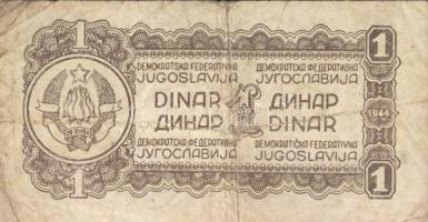 Jugoszlávia 1944. 1D vastag papír T:III
