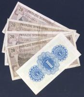 Ausztria/Szövetséges Katonai Hatóság kiadása 1Sch T:II + 1967. 20Sch(4x) T:II,II/III,III