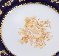 Valencia Fine Porcelain olasz porcelán süteményes készlet, 24k arannyal díszítve, hibátlan, d: 19-27...