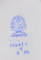 Herendi plasztikus rózsával díszített porcelán medál, jelzett, hibátlan, 5x4 cm