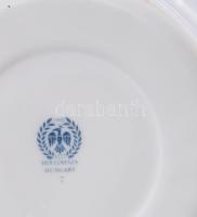 Hollóházi Hajnalka mintás 6 személyes porcelán kávés készlet, és egy váza. Kézzel festett, jelzett, ...