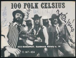 100 Folk Celsius tagjainak aláírása az őket ábrázoló képen