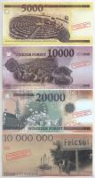 2017-2018. "Soros pénz" 5000Ft + 10.000Ft + 20.000Ft + 10.000.000Ft fantázia bankjegy T:UN...