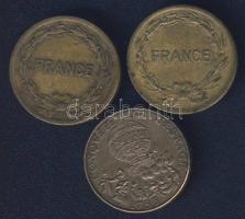 Franciaország 1944. 2Fr (2x) + 1983. 10Fr T:2,3