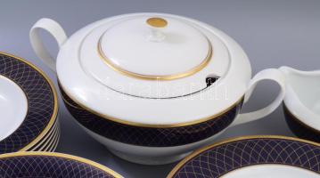 Zepter hat személyes porcelán étkészlet, aranyozott, matricás, jelzett, hibátlan