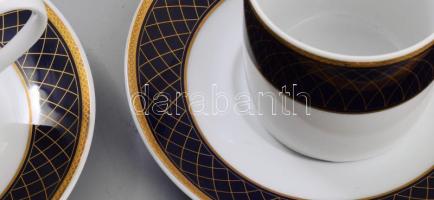 Zepter hat személyes porcelán mokkás, kávés készlet, aranyozott, matricás, jelzett, hibátlan