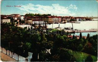 1916 Pola, Pula; Panorama / general view + "M. kir. V/29. népfelkelő gyalogzászlóalj" (EM)