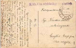 1916 Pola, Pula; Panorama / general view + "M. kir. V/29. népfelkelő gyalogzászlóalj" (EM)