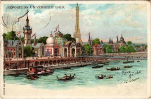 1900 Paris, Exposition Universelle 1900. Rive gauche de la Seine / 1900 Paris Exposition. Seine riverside, litho (EK)