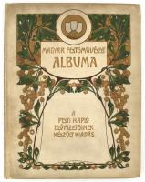 Magyar festőművészet albuma. A magyar festészet fejlődése a régiektől az újakig. Tíz színes műmelléklettel számos műlappal és szövegképpel. A Pesti Napló előfizetőinek készült kiadás. [Bp., 1904], Hornyánszky, 140 p.+10 (műmellékletek, a képek előtt feliratozott hártyapapírral) t. Gazdag szövegközti és egészoldalas képanyaggal illusztrált. Benne Benczur Gyula, Borsos József, Lotz Károly, Madarász Viktor, Munkácsy Mihály, Székely Bertalan, Zichy Mihály és mások. Kiadói szecessziós dúsan aranyozott, festett, egészvászon kötésben, borító kopott, sérült, kijáró lapokkal, hiányos.