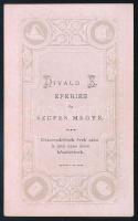 cca 1870 Hölgyportré, keményhátú fotó Divald Károly eperjesi műterméből, ritka versoval, 10,5×6,5 cm