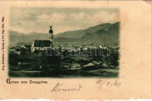 1901 Lenggries, general view, church (b)