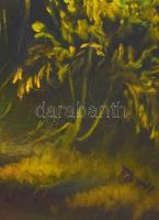 Tóth Gábor (1967-): Romantikus táj. Olaj, vászon, jelzett keretben, 60x80 cm Kissé sérült keretben