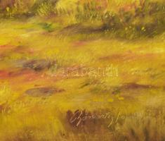 Böröczky Ferenc (1921-2004): Szeptember. Olaj, farost. Jelzett. fakeretben. 50x90 cm