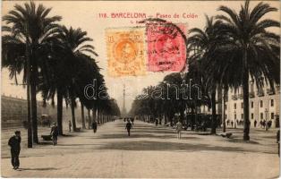 Barcelona, Paseo de Colón / street view, tram