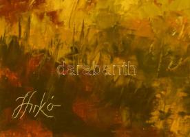 Hirkó Bálint (1975 - ) : Holtág. Olaj, farost, jelzett, dekoratív keretben 70x100 cm tanúsítvánnyal