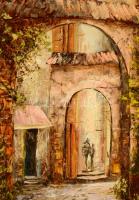 Ferencsik Árpád (1969-): Nápoly szívében, Olaj, farost, jelzett, dekoratív keretben 70x90 cm tanúsít...