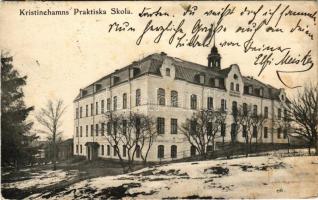 1906 Kristinehamn, Praktiska Skola / school in winter (wet corners)