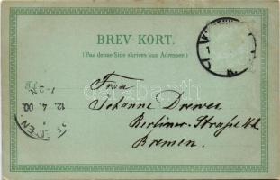 1900 Kobenhavn, Kjobenhavn, Kopenhagen, Copenhagen; Art Nouveau, floral (wet damage)