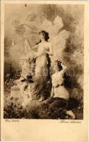 Floras Scheiden / Slightly erotic lady art postcard. W.R.B. & Co. Wien Serie Nr. 3057. s: Hans Zatzka (fl)