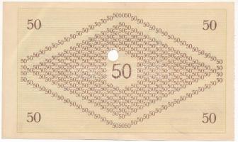 Pápa 1919. május 8. "Pápai csekk" 50 lyukasztással érvénytelenítve és ovális szárazbélyegz...