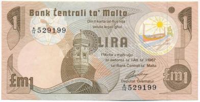 Málta DN (1979) 1L T:F erős papír Malta ND (1979) 1 Lira C:F sturdy paper Krause P#34a