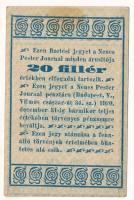 Budapest 1920. 20f "Neues Pester Journal" fizetési jegy, sárgás alapnyomat T:XF foltos Ada...
