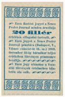 Budapest 1920. 20f "Neues Pester Journal" fizetési jegy, zöldes alapnyomat T:AU Adamo BUC-...