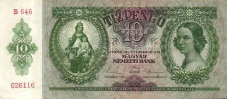 1930. 100P (2x) + 1936. 10P mindegyik darabon erős papírránc T:2,2+