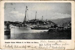 Genova, Genoa; Dampfer Kaiser Wilhelm II im Hafen / steamship at the port (EK)