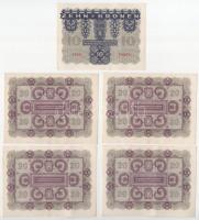 Ausztria 1922. 10k + 20K (4x) sorszámkövetők T:XF Austria 1922. 10 Kronen + 20 Kronen (4x) consecuti...