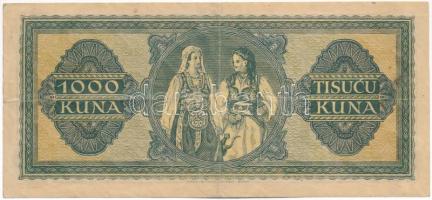 Horvátország / Független Horvát Állam 1943. 1000K T:F Croatia / Independent State of Croatia 1943. 1...